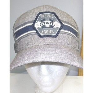 Utah State Aggies Hat Cap Snapback Gray Blue Adjustable Top Of The World Mens